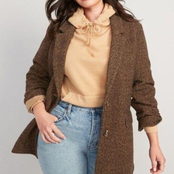 Old Navy  Soft-Brushed Herringbone Oversized Blazer NEW - Picture 7 of 9